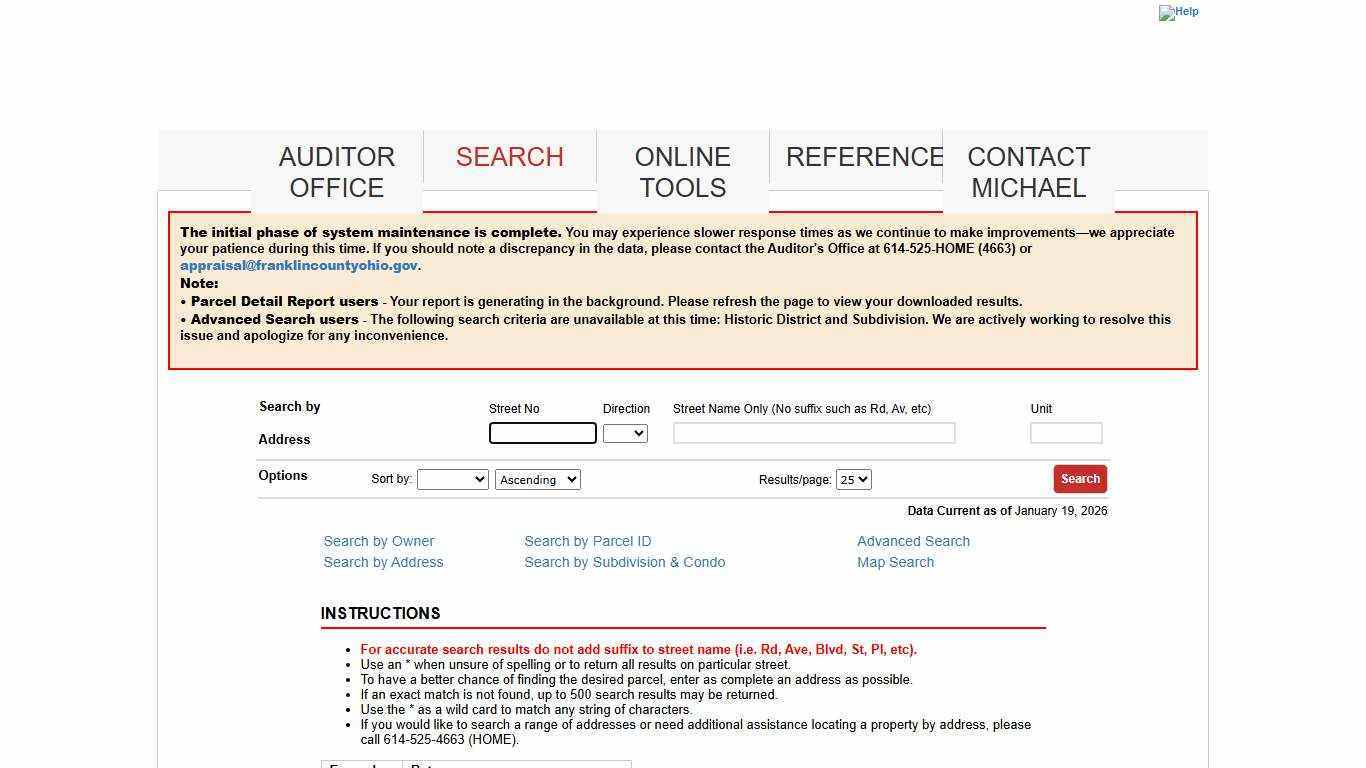 Franklin County Auditor - Address Search